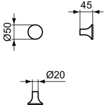 LA DOLCE VITA Háčik na župan Ø 50mm, T5511A2