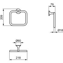 LA DOLCE VITA Držiak na ručník hranatý, T5501A5