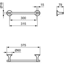 LA DOLCE VITA Madlo  na ručník 30 cm, T5512GN