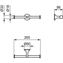 LA DOLCE VITA Držiak WC papiera bez krytu, T5495GN