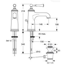 LIGHTHOUSE JADO Umývadlová batéria bez odpadovej garnitúry s flex. hadičkami, A3850AA