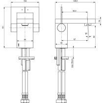 CUBIC JADO Umývadlová batéria bez odpadovej garnitúry s flex. hadičkami, F1448AA