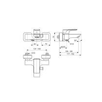STRADA Vaňová batéria nástenná, A5848AA