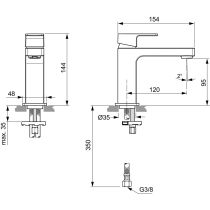 EDGE Umývadlová batéria Slim (5L/min) bez odpadovej garnitúry, A7103AA