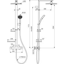 ALU+ Sprchový systém s termostatickou batériou, rosé, BE210RO