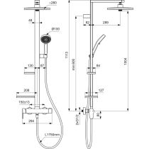 ALU+ Sprchový systém s pákovou batériou, hodvábna čierna, BE204XG