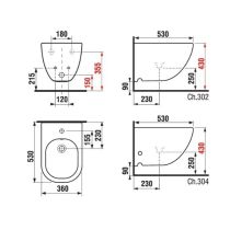 LAUFEN BASAL Bidet závesný, H8317120003261