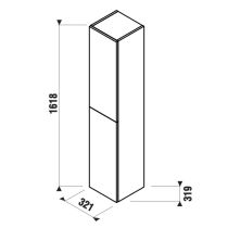 LAUFEN BASAL Vysoká skrinka dvojdvierková, otočiteľná, 319x321x1618 mm, Biela lesklá, H43N7122305001