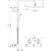 CERATHERM T25N Sprchový systém s nástennou pákovou batériou, A8527AA