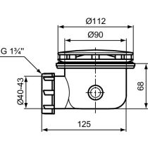 SIMPLICITY Odpadová garnitúra k sprchovej vaničke Simplicity Stone Ø 9 cm, T5528AA