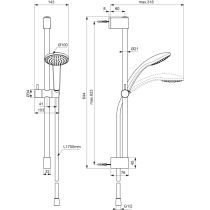 IDEALRAIN Sprchová kombinácia M1, tyč 60cm, BE403AA