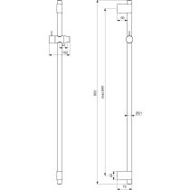 IDEALRAIN PRO Sprchová tyč 90 cm, B9849AA