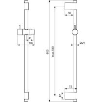 IDEALRAIN PRO Sprchová tyč 60 cm, B9848AA