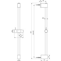 IDEALRAIN PRO Sprchová tyč 60 cm, BE400AA