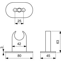 IDEALRAIN PRO Držiak sprchy pevný kovový, farba chróm, B9846AA