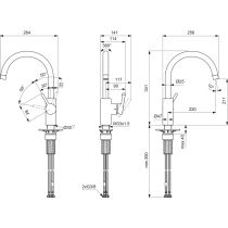 CERALIFE Drezová batéria s vysokým vývodom, BE238AA