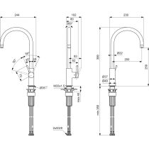 CERALIFE NUOVO Drezová batéria s vysokým vývodom, BE265AA
