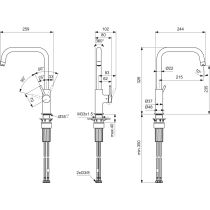 CERALIFE NUOVO Drezová batéria s vysokým vývodom, BE266XG