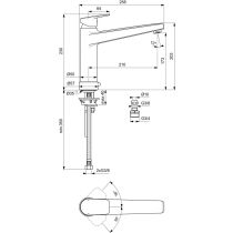 CERAPLAN Drezová batéria s vysokým vývodom, s ventilom pre pripojenie umývačky BD329AA