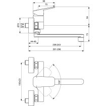 CERAPLAN Drezová batéria nástenná otočný vývod 200 mm, BD340AA