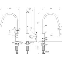 GUSTO Drezová batéria vysoká otočná,  BD408GN
