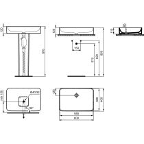 CONCA Umývadlo na dosku 60x40 cm, T3698MA