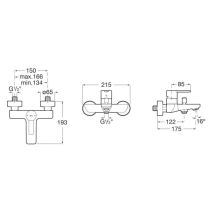 ROCA TARGA Vaňová batéria 150 mm, bez príslušenstva, A5A025FC00