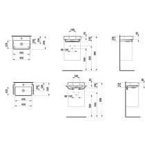 LAUFEN LAUFEN PRO X Umývadielko s jedným otvorom pre batériu uprostred s prepadom, 450x340 mm, farba Biela, H8158610001041