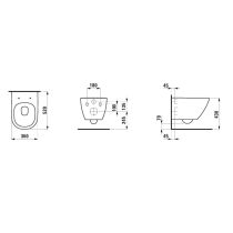 LAUFEN LUA, Závesné WC Advanced, Silent Flush/'rimless', hlboké splachovanie, Biela 000, 520x360 mm, H8210800000001