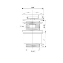 Click-Clack odpadová pileta s prepadom veľká zátka, nízka, chróm, M92, MSO, M92CH03N