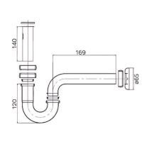 Sifón pre umývadla kovový U-tvar 5/4", MSO, CH14