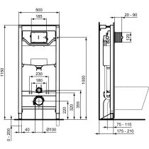 PROSYS Podomietkový WC modul 120 M zosilnená montáž, R053067