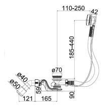 JIKA SANIT Vaňová automatická výpusť s prepadom, sifón DN 40/50, chróm, VS35333C00S000