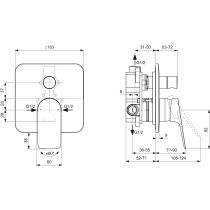 CERALIFE C  Vaňová nástenná podomietková zmiešavacia batéria diel2, vrátane podomietkového dielu 1, BE061XG