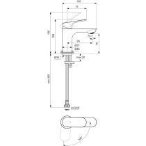 CeraLife O umývadlová batéria Bluestart bez odpadovej garnitúry a flexibilnými hadicami, 3,85L/min., BE001AA