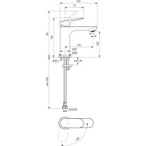 CeraLife O umývadlová batéria Bluestart bez odpadovej garnitúry a flexibilnými hadicami, 3,85L/min., BE006AA