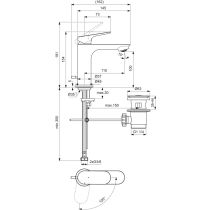 CeraLife O umývadlová batéria Bluestart s kovovou odpadovou garnitúrou a flexibilnými hadicami, 3,85L/min., BE008AA