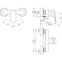 CERALIFE O  Sprchová nástenná zmiešavacia batéria, BE028XG