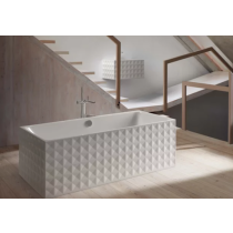 BetteLoft Ornament voľne stojaca vaňa z glazovanej titánovej ocele s povrchovou úpravou GlazePlus 1810x810x620 mm, Biela, 3172-000CFXX6A,PLUS