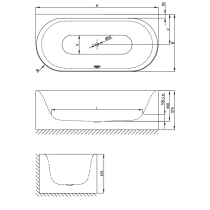 BetteLux Oval I Silhouette voľne stojaca vaňa k stene z glazovanej titánovej ocele 1800x850x575 mm, Biela, 3416-000CWVVS