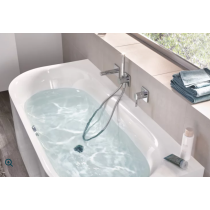 BetteLux Oval I Silhouette voľne stojaca vaňa k stene z glazovanej titánovej ocele s povrchovou úpravou GlazePlus 1800x850x575 mm, Biela, 3416-000CWVVS,PLUS