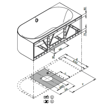 BetteLux Oval IV Silhouette voľne stojaca vaňa k stene z glazovanej titánovej ocele s povrchovou úpravou GlazePlus 1850x850x575 mm, Biela, 3426-000CERVS,PLUS