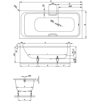 BetteSelect vaňa z glazovanej titánovej ocele 1800x800x420 mm, Biela, 3413-000