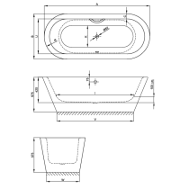 BetteStarlet Oval Silhouette voľne stojaca vaňa z glazovanej titánovej ocele s povrchovou úpravou GlazePlus 1850x850x575 mm, Biela, 2740-000CFXXK,PLUS