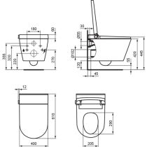 i.LIFE E WC závesné s bidetovou spŕškou 61x40 cm, K875501