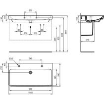 I.LIFE B Umývadlo 102x54 cm, T571501