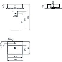 I.LIFE B Umývadlo na dosku 50x42 cm, T573701
