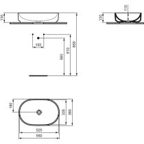 I.LIFE B Umývadlo na dosku 55x36 cm, T573201