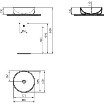 I.LIFE B Umývadlo na dosku 40x40 cm, T573301