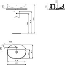 I.LIFE B Umývadlo na dosku 55x40 cm, T573401